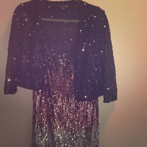Sequence sexy dress with jacket